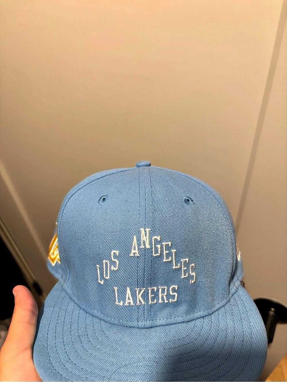New Era Los Angeles Lakers New Era 59FIFTY Fitted Hat Fitted Hat Blue Size 7 1/2